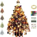 Handmade DIY beaded Christmas tree craft kit with colorful loose beads and lights - Halloween Glow