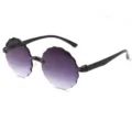 Occhiali da sole fiore color caramella donna moda viola sfumato senza montatura chic - Grigio sfumato