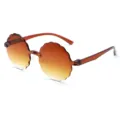 Occhiali da sole fiore colore caramella sfumato marrone, stile gelatina alla moda PC. - Sfumato Marrone