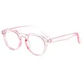 Transparente rosa unregelmässige Blaulichtfilter Brille, modischer Retro Vollrand Stil. - Hellrosa