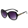 Occhiali da sole oversize viola alla moda per donna con elegante decorazione di rosa in metallo. - Montatura Nera Lente Grigia Sfumata