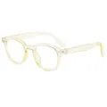 Montura De Gafas Redonda Amarilla Transparente Luz Azul Estilo Retro Color Gelatina - Amarillo claro
