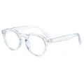 Transparente Blaulichtfilter Brille, trendige unregelmäßige runde Optikbrille für den Alltag. - Hellblau