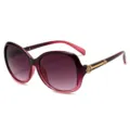 Occhiali da sole oversize sfumati da donna con eleganti dettagli a rosa dorata. - Montatura Viola Lenti Sfumate Grigie