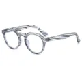Modische Blaulichtfilter Brille unregelmässiger runder Rahmen optische Brille Alltag - Grau Gestreift