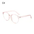 Transparente rosa runde Blaulichtfilter Brille Retro Vollrand optische Brille fur Damen - Rosa
