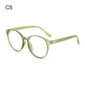 Grüne runde Blaulichtfilter Brille im modischen Bonbon-Farben Design, Variante C5. - Runder Großer Rahmen (C5) / Grün
