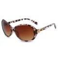 Donna occhiali da sole oversize retro montatura leopardata lenti sfumate marroni - Montatura Tartarugata Doppia Lente Tè