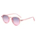 Rosa runde Sonnenbrille fuer Damen und Herren, bonbonfarbene UV-Schutz Brille Neu. - Rosa Rahmen Graurosa Gläser