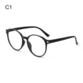Schwarze runde Blaulichtfilter Brille C1 Variante, stilvolle optische Brillenfassung. - Schwarz