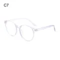 Transparente hellviolette runde Blaulichtfilter Brille modische klare Brillenfassung - Transparent Hell-Lila