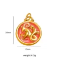 Ciondolo zodiacale in acciaio inossidabile placcato oro 18k retro moda collana DIY. - Ciondolo Capricorno (CK2010)
