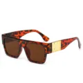 Modische quadratische Sonnenbrille mit Schildpatt-Muster und UV-Schutz für Damen und Herren. - Schildpatt Rahmen Tee-Linse Stil (5406)
