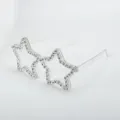 Funkelnde Strass Stern Sonnenbrille Detailansicht, glänzende Party Brille Nahaufnahme. - Großer Transparenter Strass
