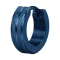 Hochwertiger minimalistischer Titanstahl-Klappohrring mit dunkelblauem Matt-Finish - 4*9mm / Blau