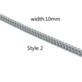 Detailed close-up of 10mm stainless steel keel chain link, showing intricate metal texture. - CK1983 Dragon Bone Chain (Style 2) / 10mm (50cm)