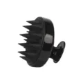 Ergonomic black silicone shampoo brush and scalp massager for deep hair cleaning - Black