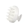 Ergonomic white silicone scalp massager shampoo brush for deep scalp hair cleansing - White