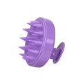 Ergonomic purple silicone scalp massager brush for deep cleansing and relaxation - Purple