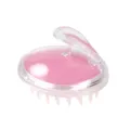Spazzola per massaggio cuoio capelluto in silicone rosa con manico trasparente - Rosa Cristallo Trasparente