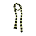 Y2K punk style black and yellow striped narrow long scarf, retro fashion slim knitted neck wrap. - Black Yellow