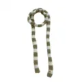 Trendy minimalist striped narrow scarf, stylish color-block knit neckerchief for chic daily autumn wear. - Camel Beige