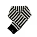 Classic black and white striped knitted scarf, soft texture versatile winter neck warmer. - Black and White