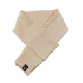 Beige knitted sleeve scarf, creative long solid color soft warm winter neck warmer. - Off White