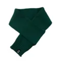 Dark green knitted sleeve scarf, cozy solid color winter neck warmer, soft stylish variant. - Dark Green
