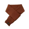 Cozy brown knitted sleeve scarf, creative winter warm solid color stylish soft neck wrap. - Caramel color