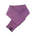 Solid purple knitted sleeve scarf soft and cozy winter accessory casual versatile neck wrap - Purple