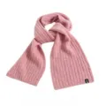 Pink cable knit winter scarf for women, soft warm wool blend stylish neck warmer accessory. - Pink