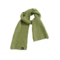 Green cable knit wool scarf for winter, warm winter neck warmer for daily wear and couples. - Avocado Green