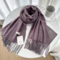 Solid color cashmere scarf women winter high quality warm cozy stylish tassel wrap shawl 250g - 13# Tobacco Purple
