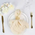 Bohemian gauze napkin with gold spiral ring for wedding party home table decor setup. - 50*50 / No. 26 Black