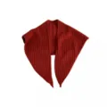 Bufanda triangular de punto rojo, chal de rayas de punto de maíz acogedor para moda de invierno. - Rojo