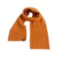 Cozy orange cable knit wool scarf for winter warm casual couple neck wrap daily wear style - Orange
