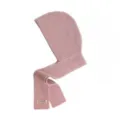 Passamontagna rosa lavorato a maglia con sciarpa, cappuccio invernale caldo, morbido. - Rosa