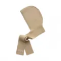 Passamontagna in maglia beige con sciarpa integrata, caldo scaldacollo invernale. - Beige