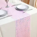 Pink sequin table runner sparkling table decor for wedding party banquet home dining table settings - 30*183 / Pink