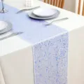 Light blue iridescent sequin table runner shiny sparkle fabric for wedding party decor - 30*183 / Blue