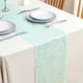Light blue sequin table runner for wedding party birthday hotel banquet table decor. - 30*183 / Mint Green