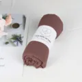 Solid color cotton linen scarf, autumn winter brown wrinkled wrap variant, casual warm shawl. - 90*180cm / Brown