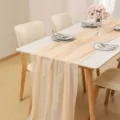 Chiffon crinkle table runner boho gauze wedding party dining table decoration variant - Champagne No. 30