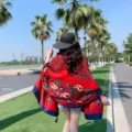 Ethnic style printed tassel scarf women beach shawl sun protection summer travel outerwear. - 9 Ethnic Style Large Paisley