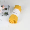 Solid color cotton linen scarf in bright yellow, soft warm wrap for women daily wear. - 90*180cm / Bright yellow