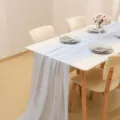 Light blue gauze table runner, sheer chiffon wedding party table cloth for dining decor - Light Blue No. 23