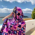 Colorful geometric print women scarf fashion beach shawl vacation sun protection headwear - 17 Ethnic Style Colorful Diamond Checks