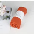 Solid color cotton linen wrinkled scarf in rust orange, cozy autumn winter wrap. - 90*180cm / Caramel color