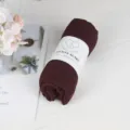 Solid color cotton scarf rolled up for women autumn winter daily wear warm fashion accessory - 90*180cm / Dark Wine Red